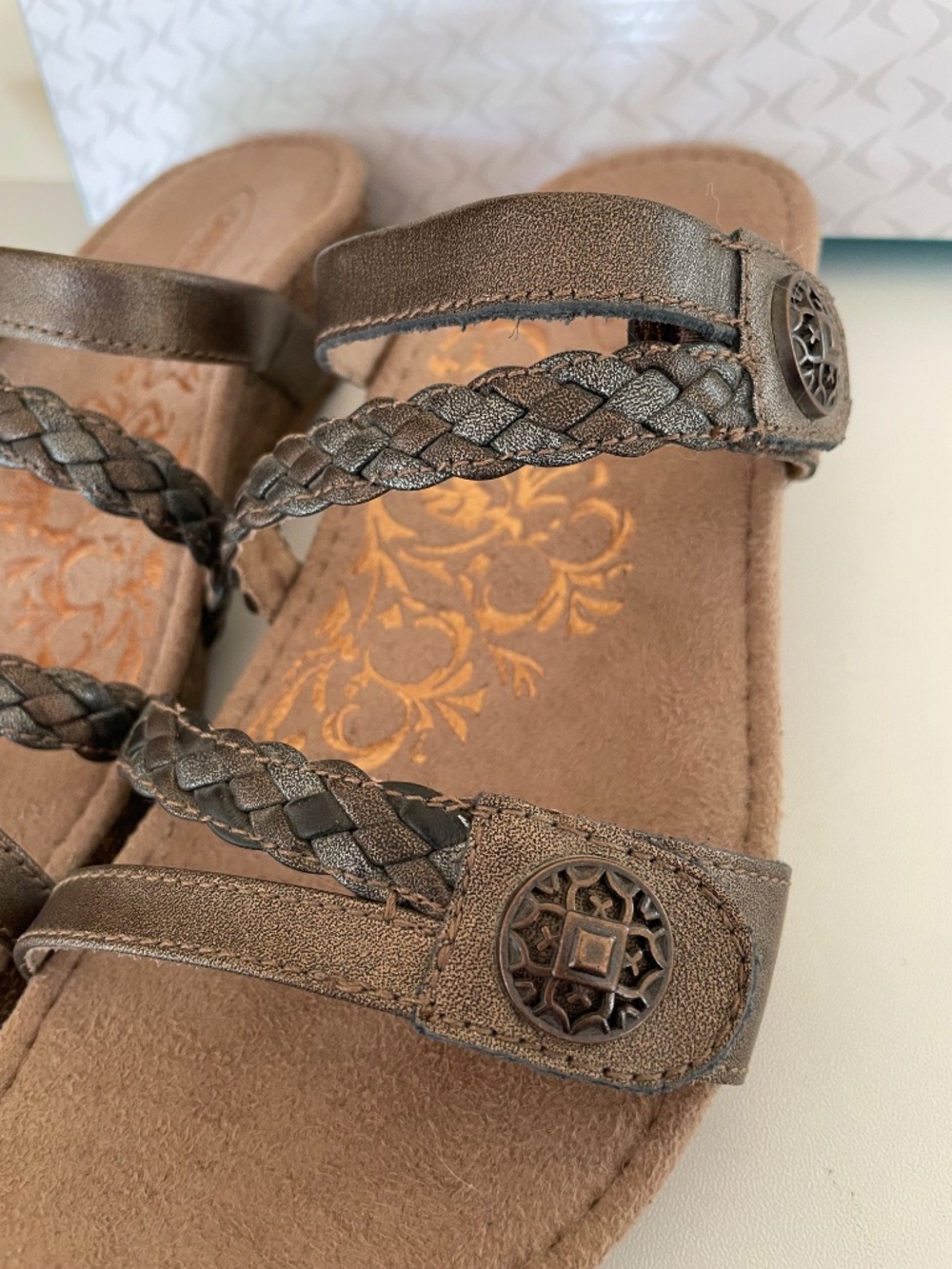 NEW Aetrex Bronze Janey Slide Sandals Womens 7 - Picture 13 of 16